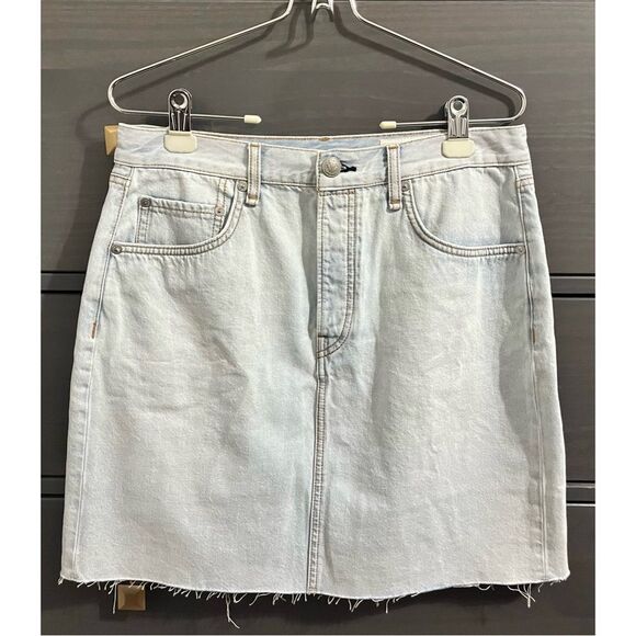 RAG & BONE Women’s High Rise Raw Hem Denim Mini Skirt In Primrose, SZ 30 - Picture 1 of 12